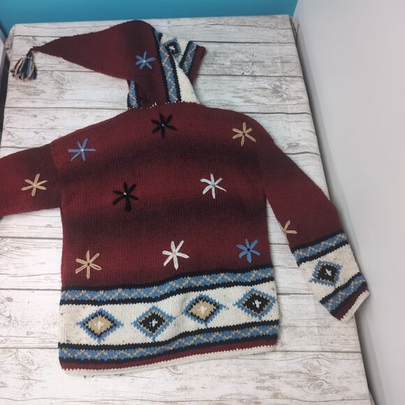 Vintage Jolli Importz Handmade Hand-knitted Big Flower Sweater - Picture 9 of 9